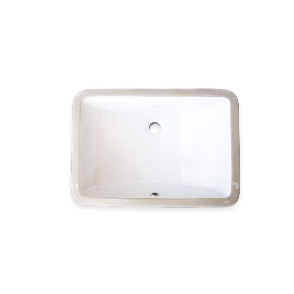 Wells Sinkware RTU2115-7W Wells Sinkware Rhythm Series 14.5'' Ceramic Rectangular Bathroom Sink with Overflow