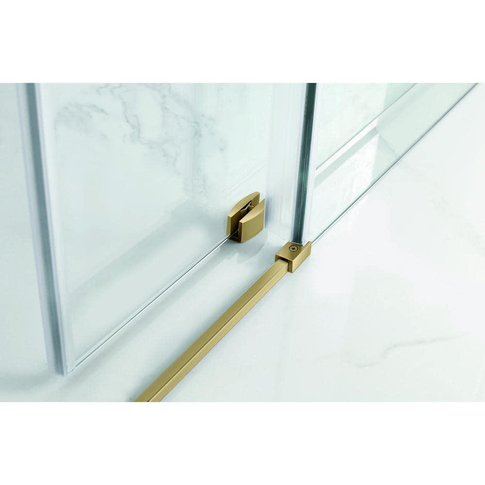 Coraline XL 56" W x 80" H Single Sliding Frameless Shower Door