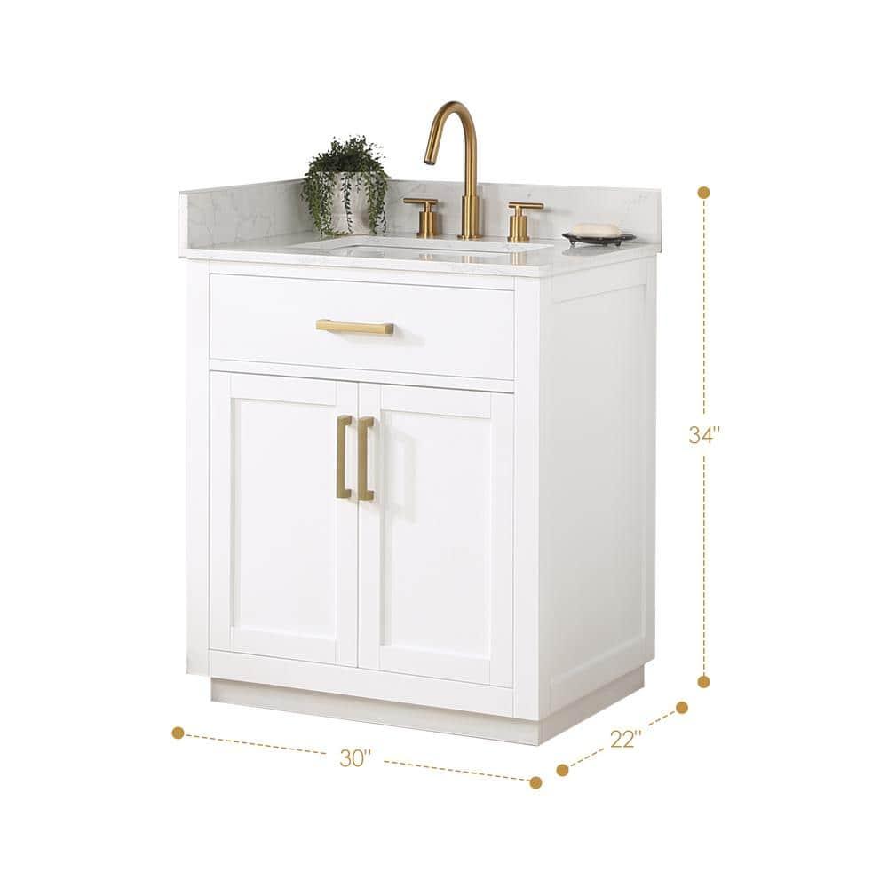 Altair 30" Single Bathroom Vanity in White without Mirror