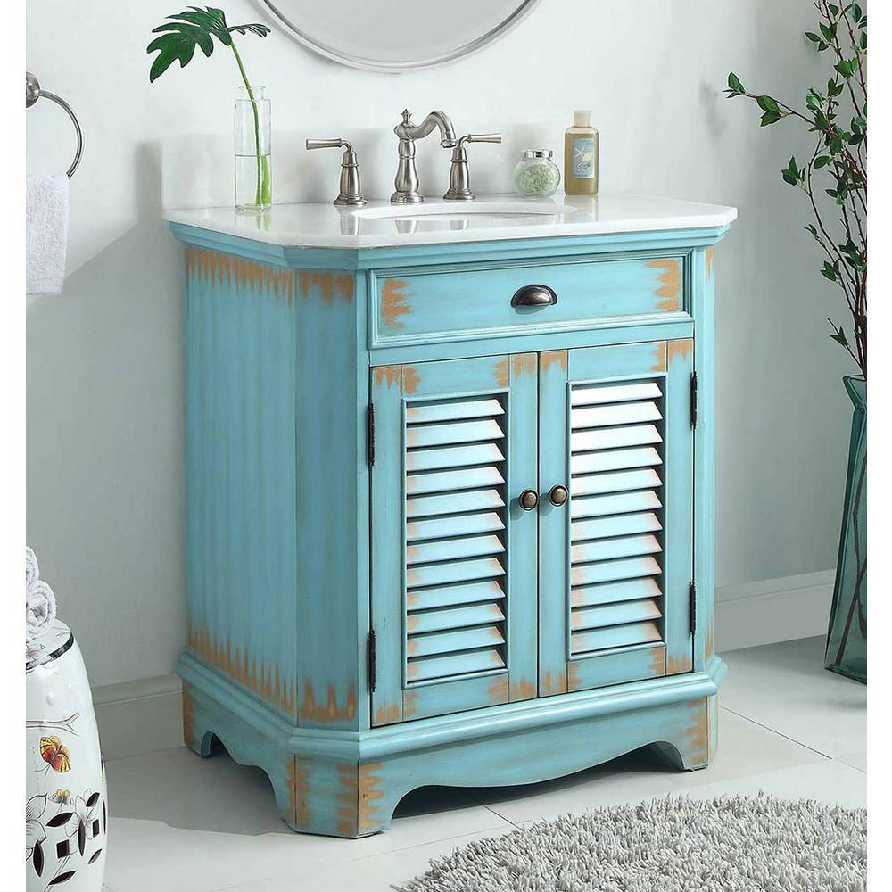 Highland Dunes Kaul 32'' Single Bathroom Vanity with Marble Top