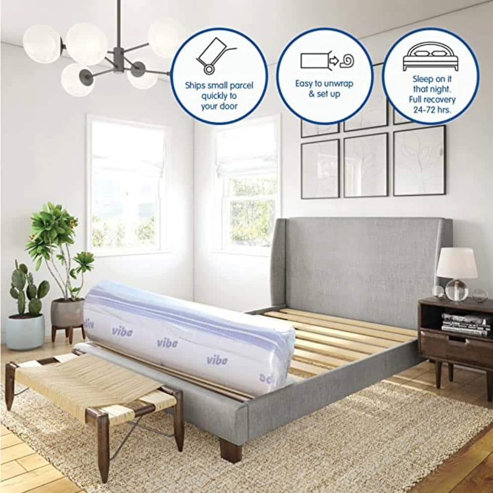 Vibe Gel Memory Foam 12-Inch Mattress | CertiPUR-US Certified | Bed-in-a-Box, Twin, White