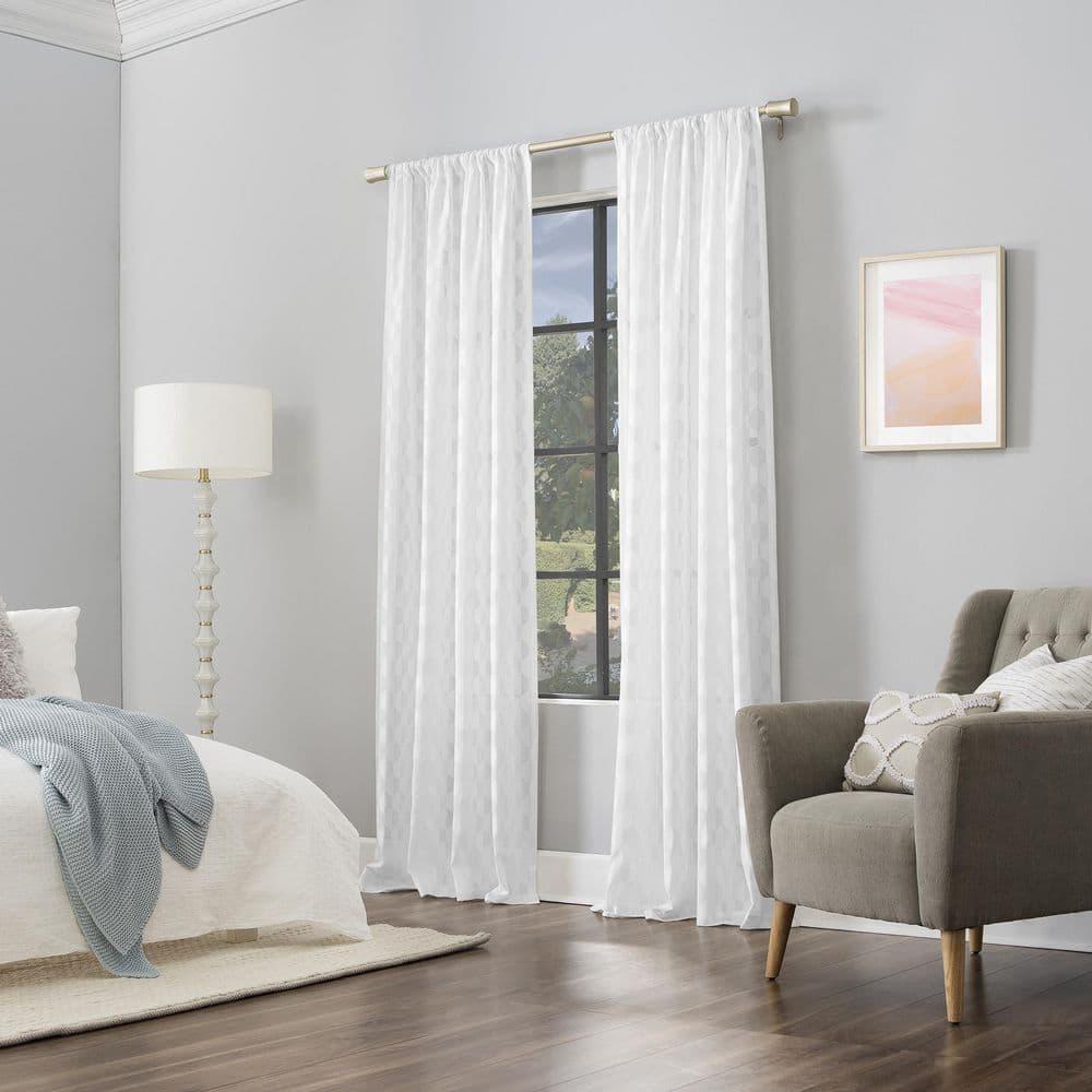 Scott Living Scott Living Verge Geometric Clipped Jacquard Semi-Sheer Rod Pocket Curtain Panel