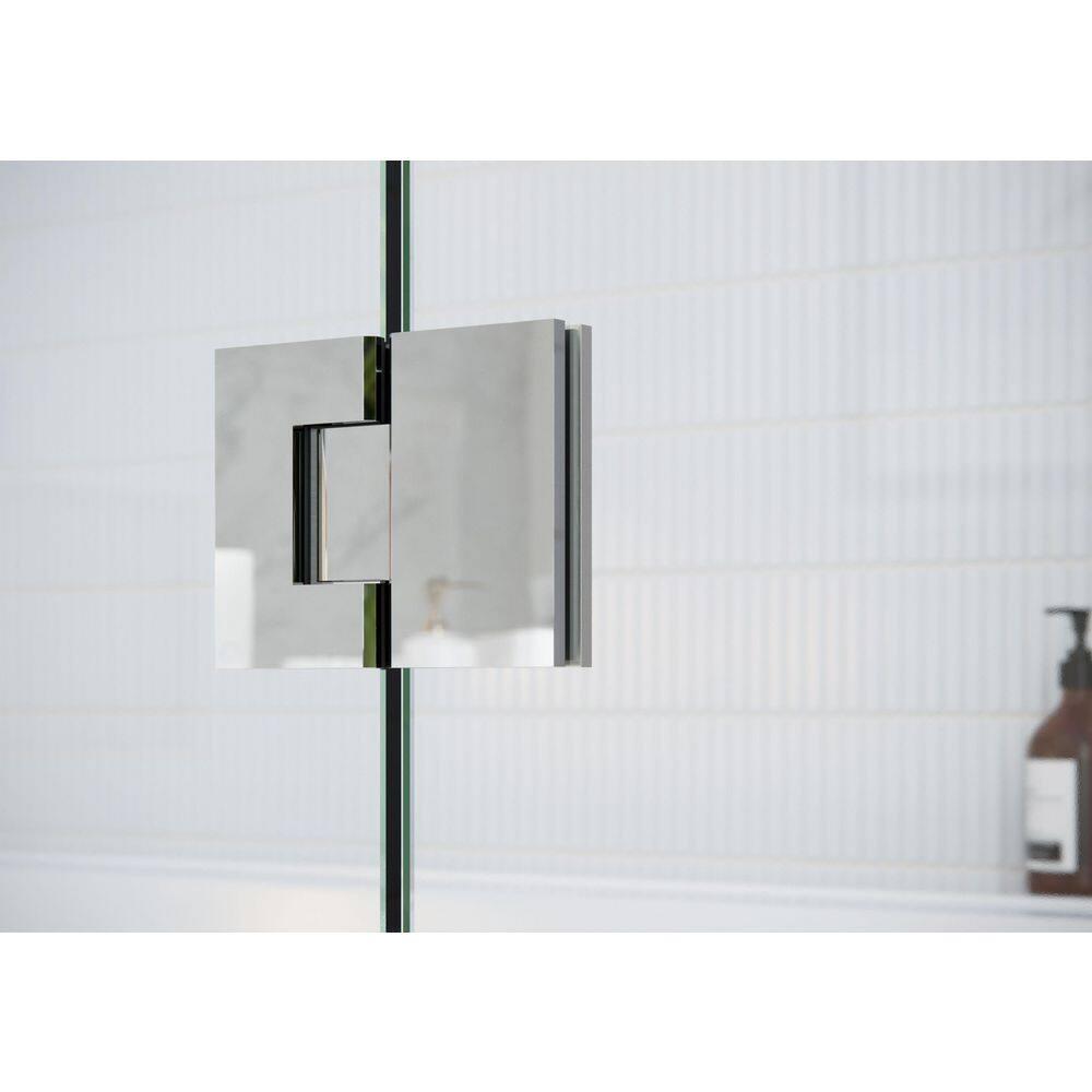 Halo 52.25 in. x 78 in. Frameless Glass Hinge Shower Door
