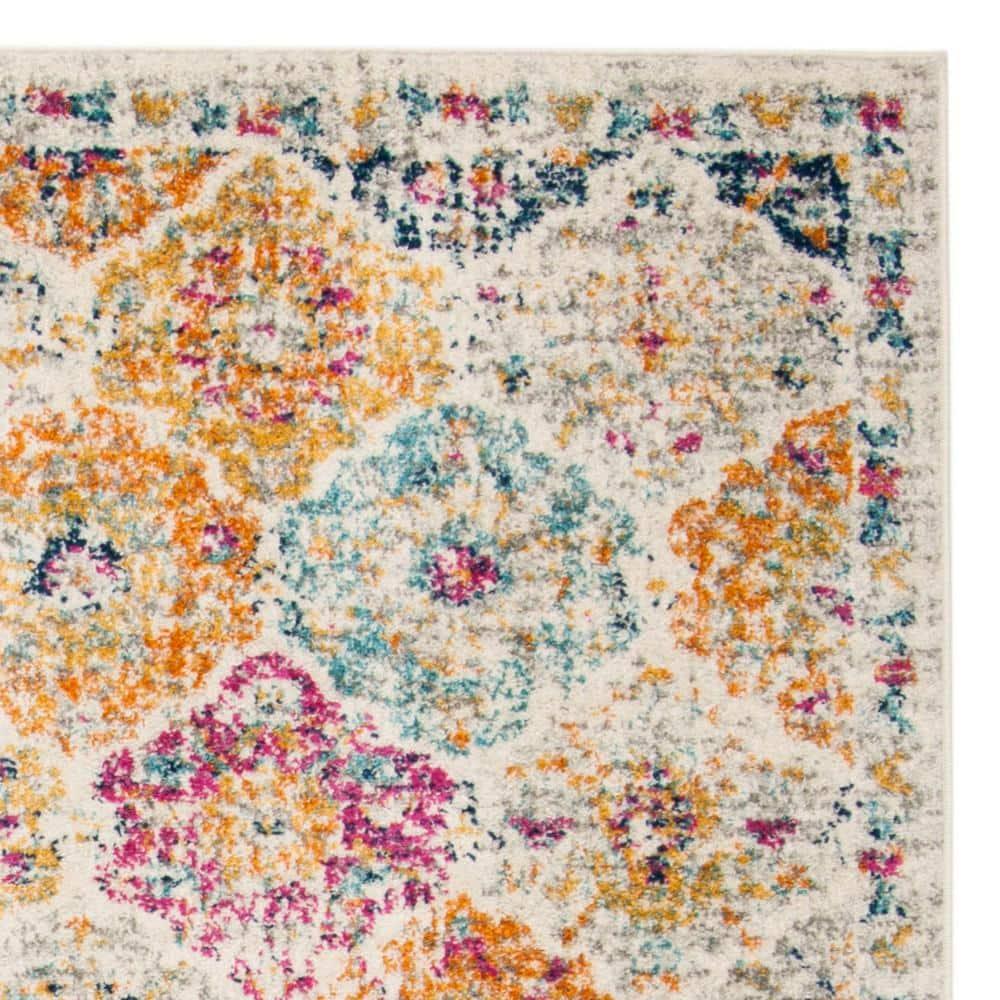 Madison MAD611 Power Loomed Indoor Area Rug - Cream/Multi - 6'7"x6'7" - Safavieh