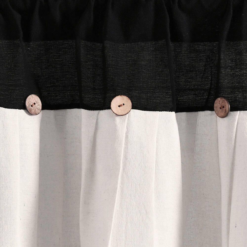 Lush Decor Linen Button Cotton Blend Tailored Window Valance