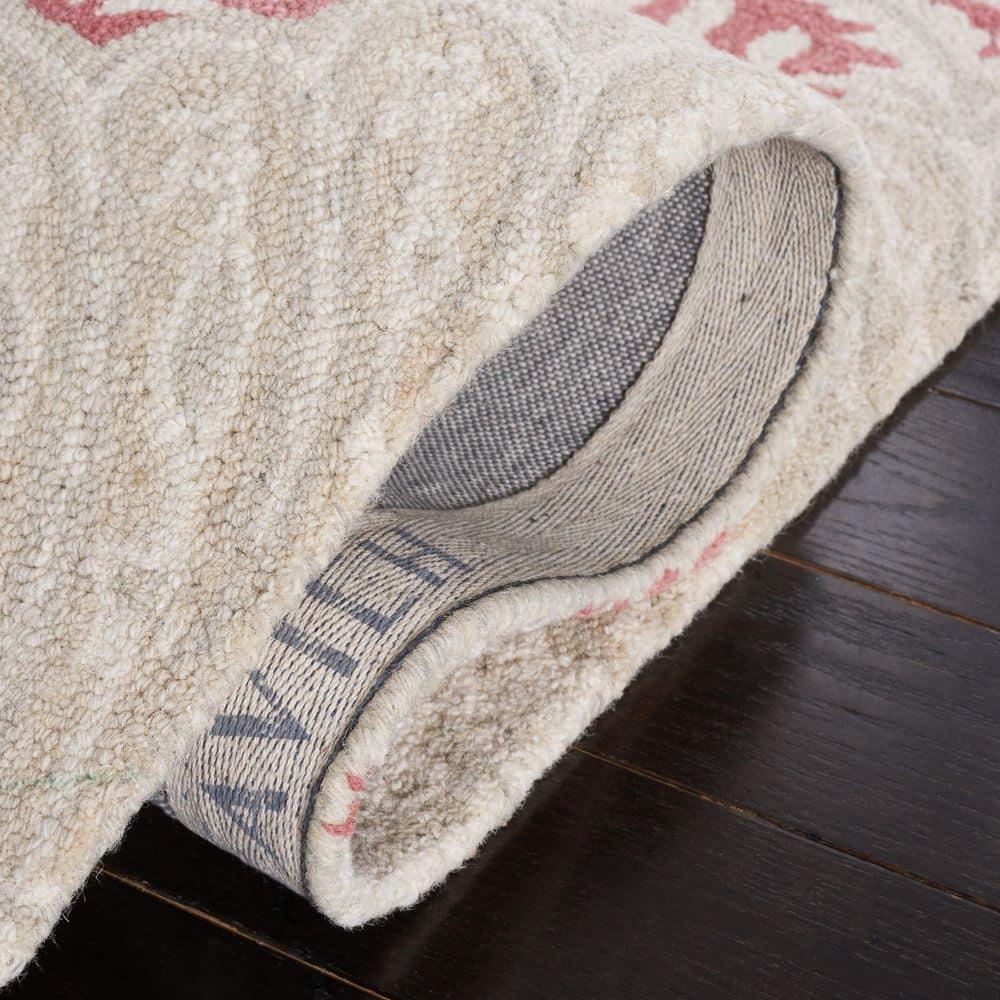 Micro-Loop MLP539 Hand Tufted Indoor Area Rug - Pink/Beige - 5'x5' - Safavieh