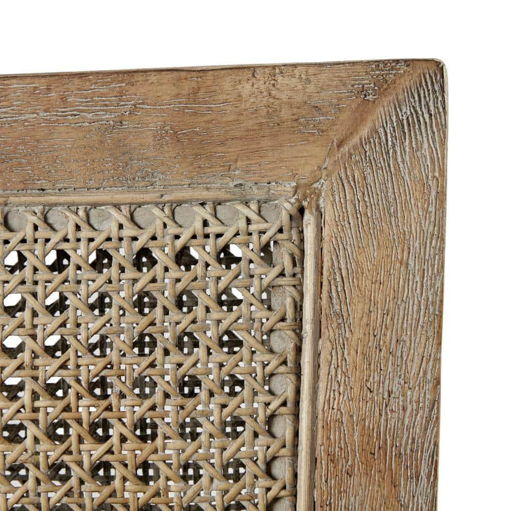 Madison Park Paulie Accent Chair Cream/Reclaimed Natural: Upholstered Wingback, Rubberwood Frame