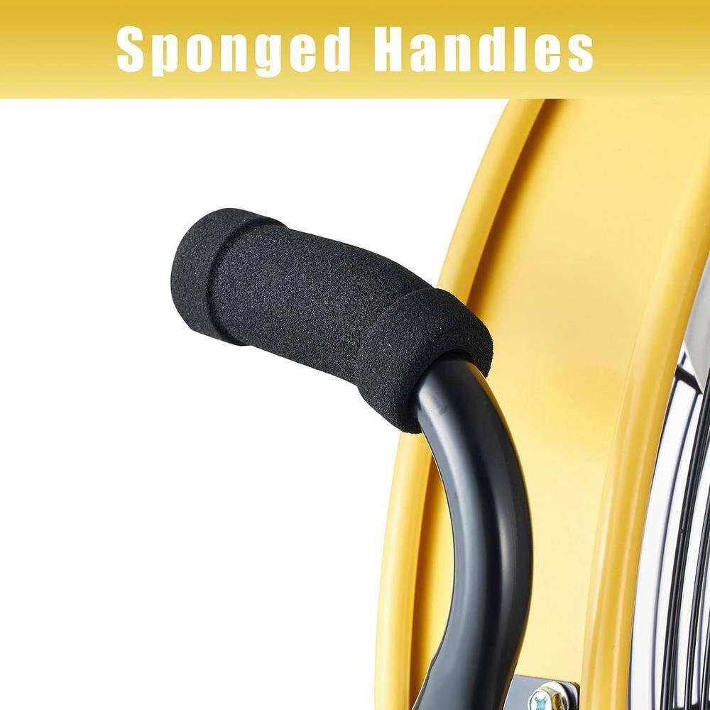 24 in. 3 Speeds High Velocity Internal Oscillating Barrel Floor Fan in Yellow with Powerful 1/4 Motor