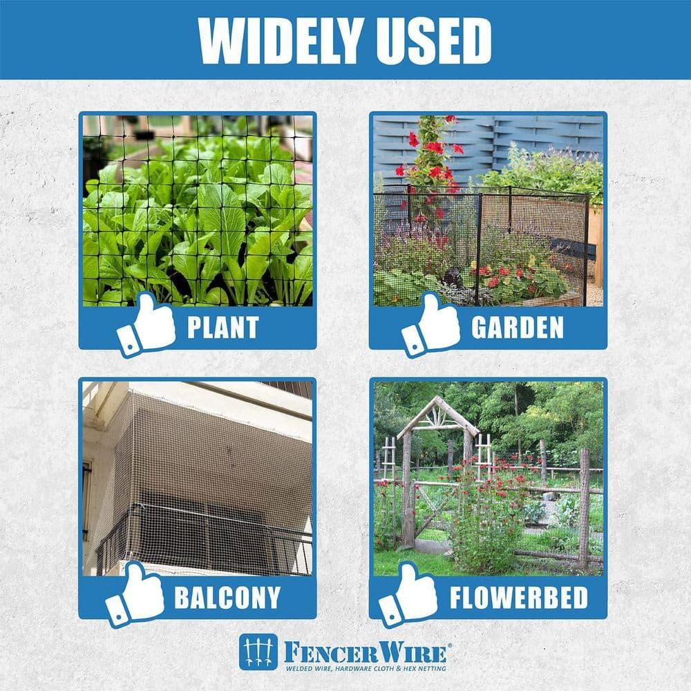 Fencer Wire 7 ft. x 100 ft. Garden & Plant Protective Netting with 3/4" Mesh, Reusable & Doesn't Tangle, Protection Against Bird, Deer and Other Animals, Multiple Choices Available