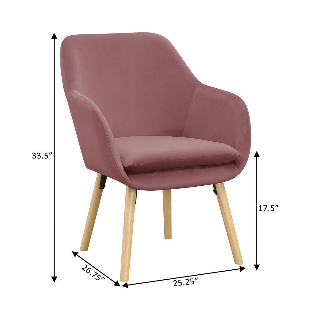 Convenience Concepts Take a Seat Charlotte Accent Chair, Blush Velvet