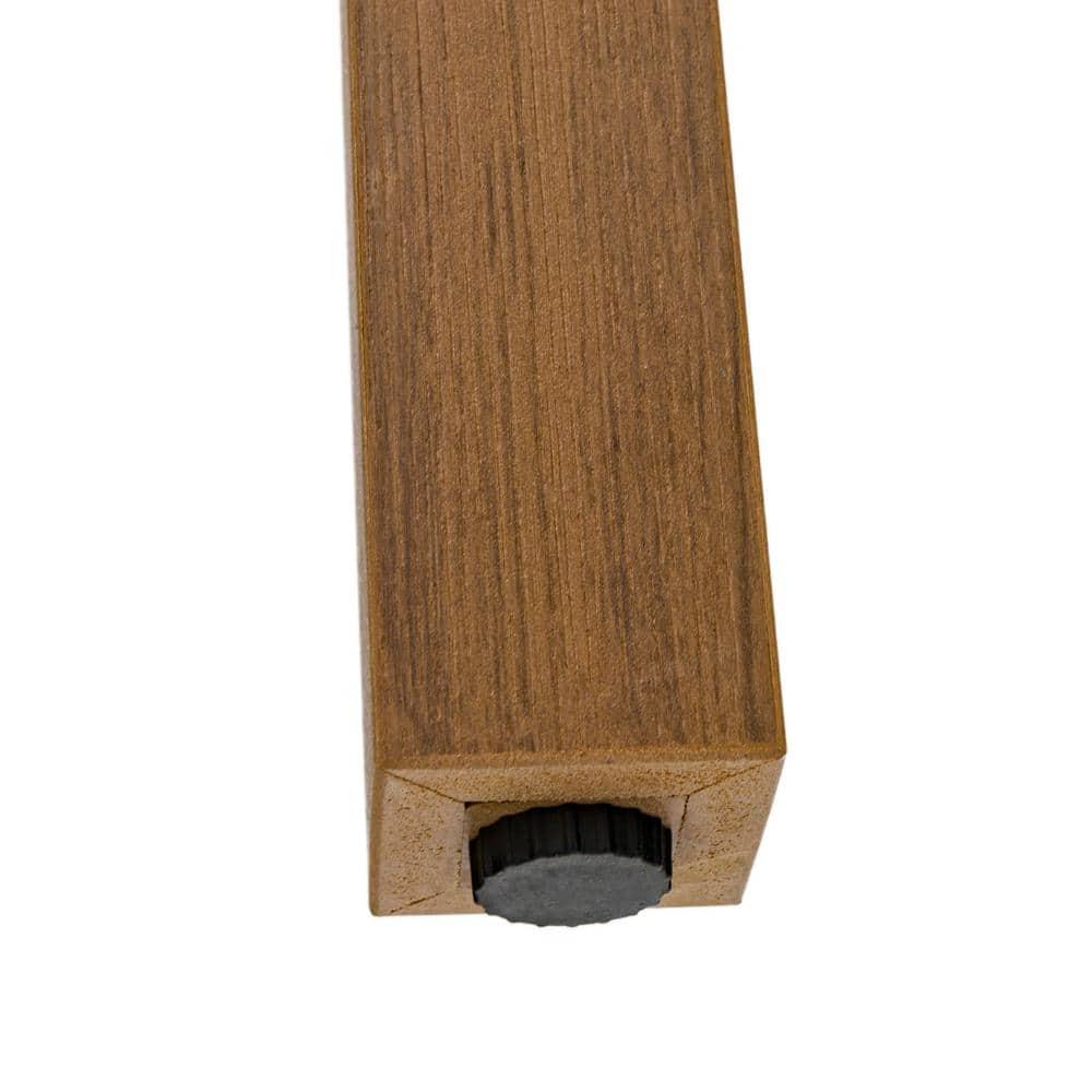 7-Piece Brown Recycled Plastic HDPS Outdoor Dining Set All Weather Indoor Outdoor Patio Table and Chairs with Armrest