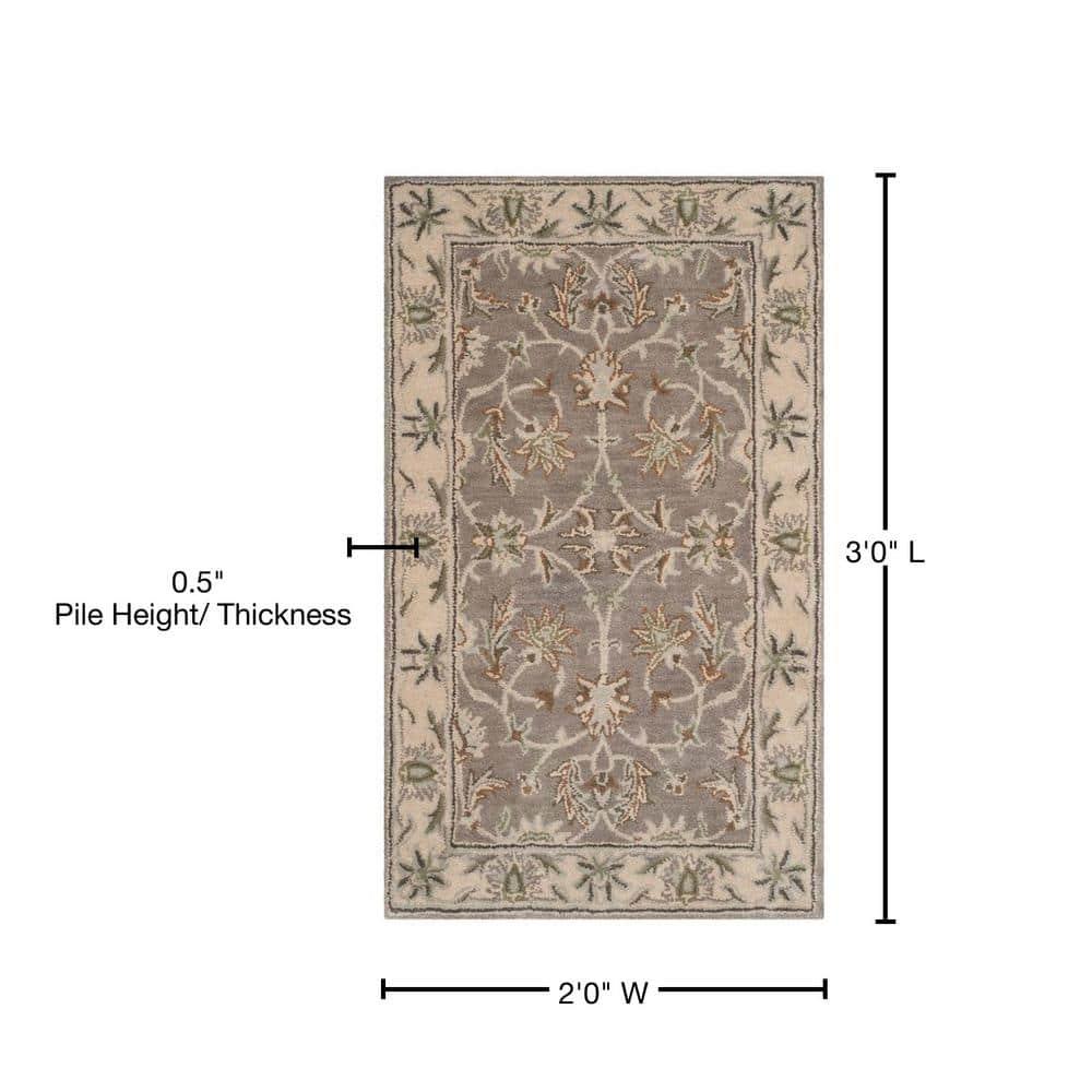 SAFAVIEH Heritage Anrai Traditional Wool Area Rug, Grey/Beige, 2' x 3'