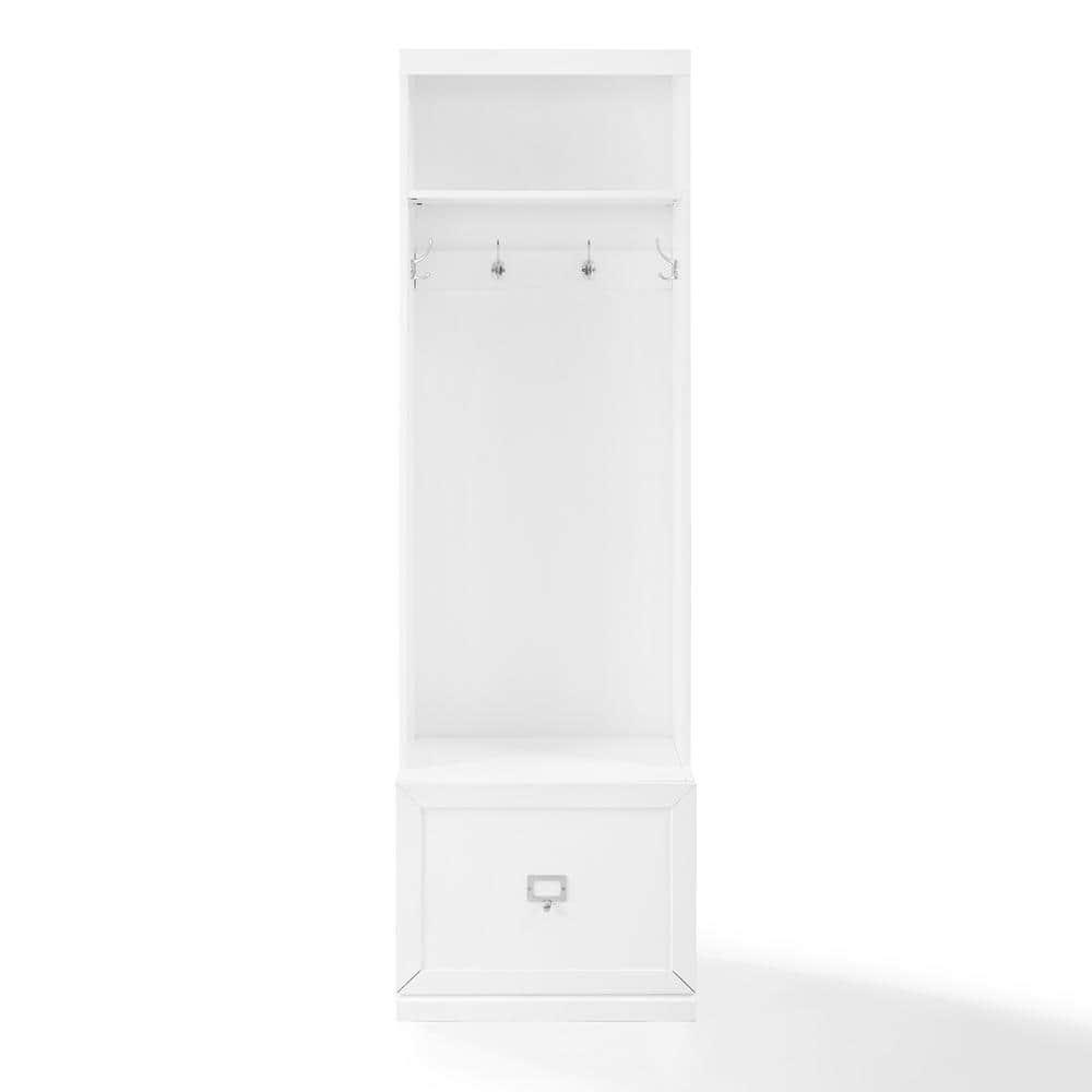 Harper Hall Tree White - Crosley: Mudroom Storage, Entryway Locker with Hooks & Shelf