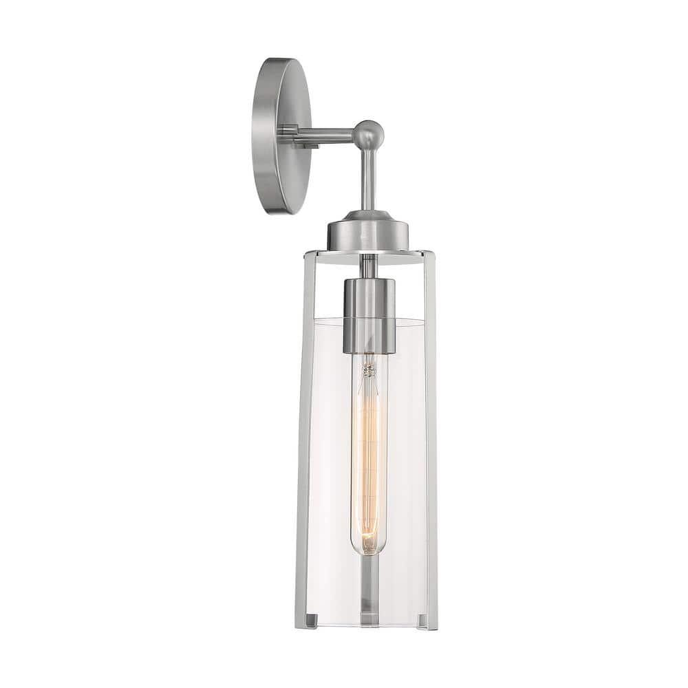 Nuvo Lighting Marina - 1 Light Sconce with Clear Glass - Brushed Nickel Finish