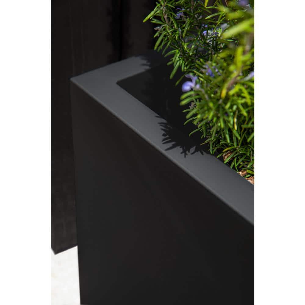 Veradek Block Series Cube Medium 22" Plastic Planter - Black