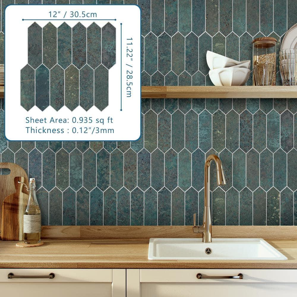 12" x 11.22" Stone Composite Peel & Stick Mosaic Tile