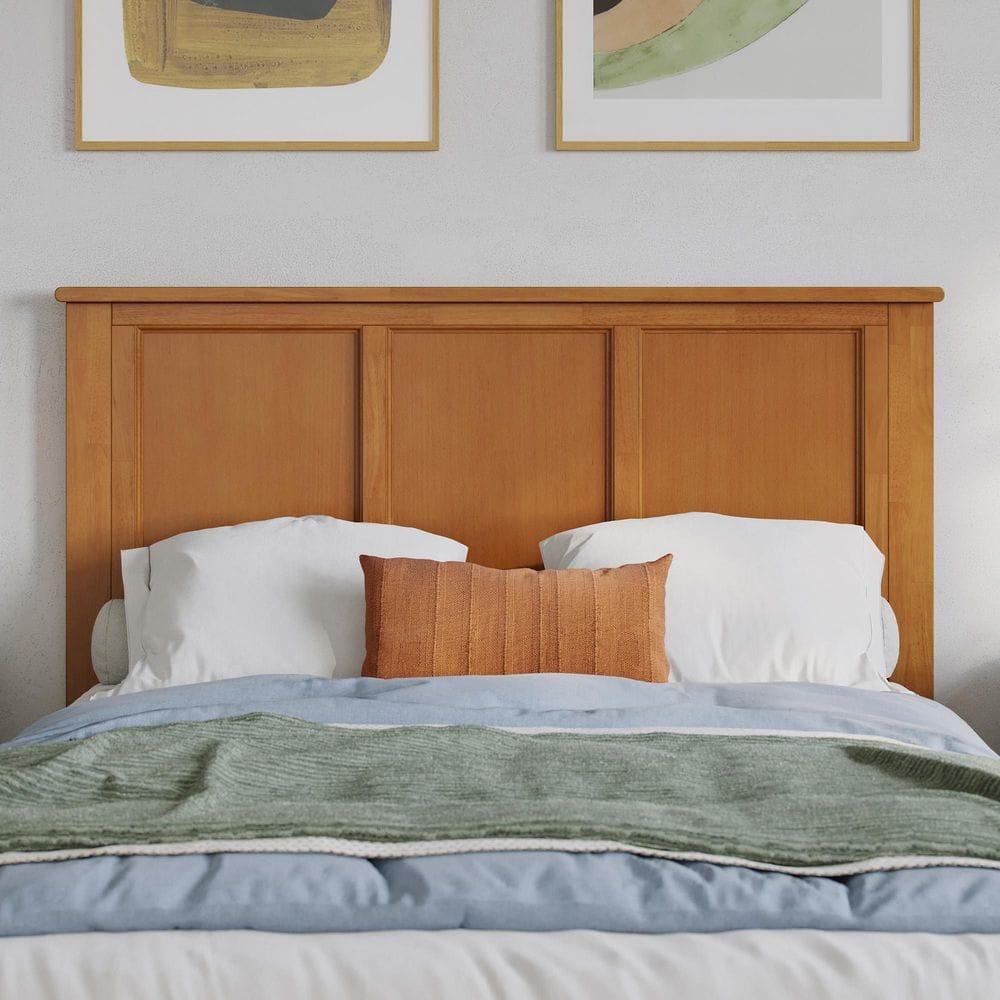 AFI Charlotte Full Solid Wood Low Profile Platform Bed, Light Toffee