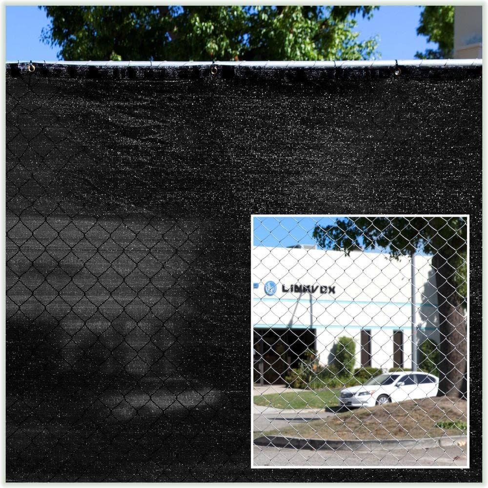 ColourTreeUSA ColourTree 10' 12' 25' 50' Black Fence Privacy Screen Windscreen Cover Fabric Shade Tarp Mesh Cloth Commercial Grade 170 GSM 4' x 10'