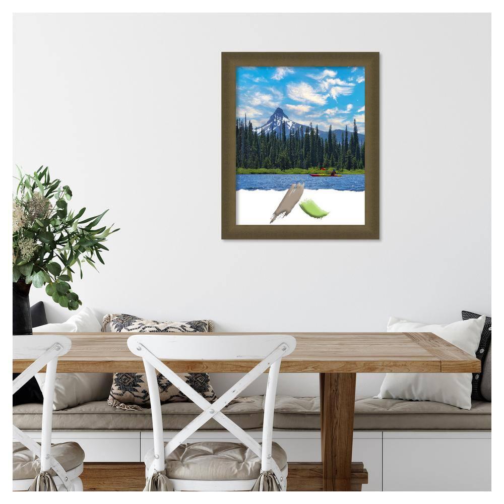 Amanti Art Blaine Light Bronze Narrow Picture Frame Opening Size 18x22 in.