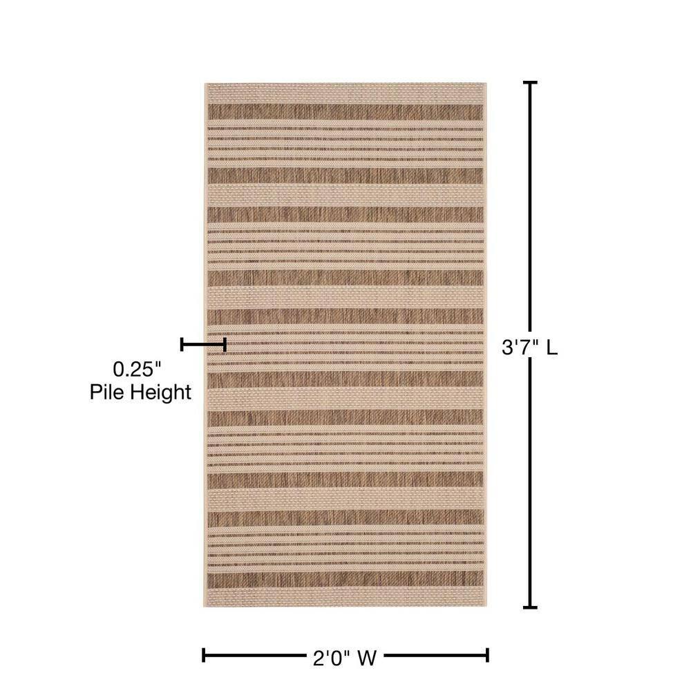 Courtyard CY6062 Power Loomed Indoor/Outdoor Accent Rug - Brown/Bone - 2'x3'7" - Safavieh.