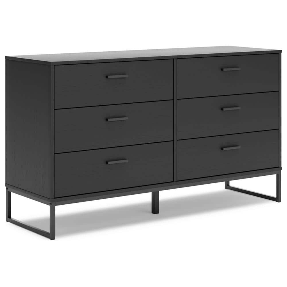 Signature Design by Ashley Socalle 6 Drawer Dresser, Black