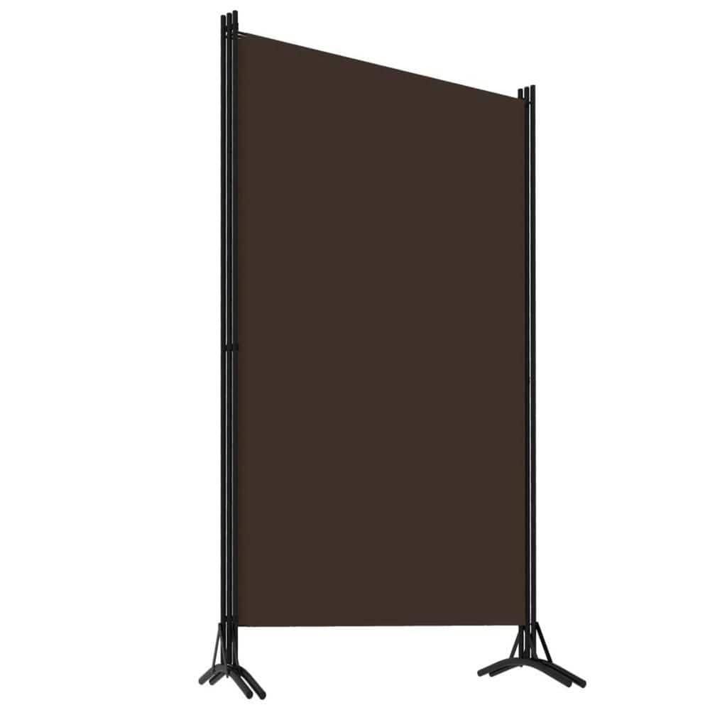 Benjara BM326420 102 in. Dina 3 Panel Room Divider Screen, Brown Fabric & Black Iron