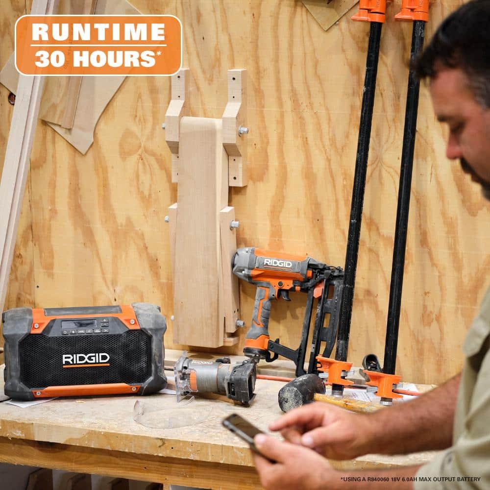 RIDGID 18V Hybrid Jobsite Radio with Bluetooth Technology (Tool Only)
