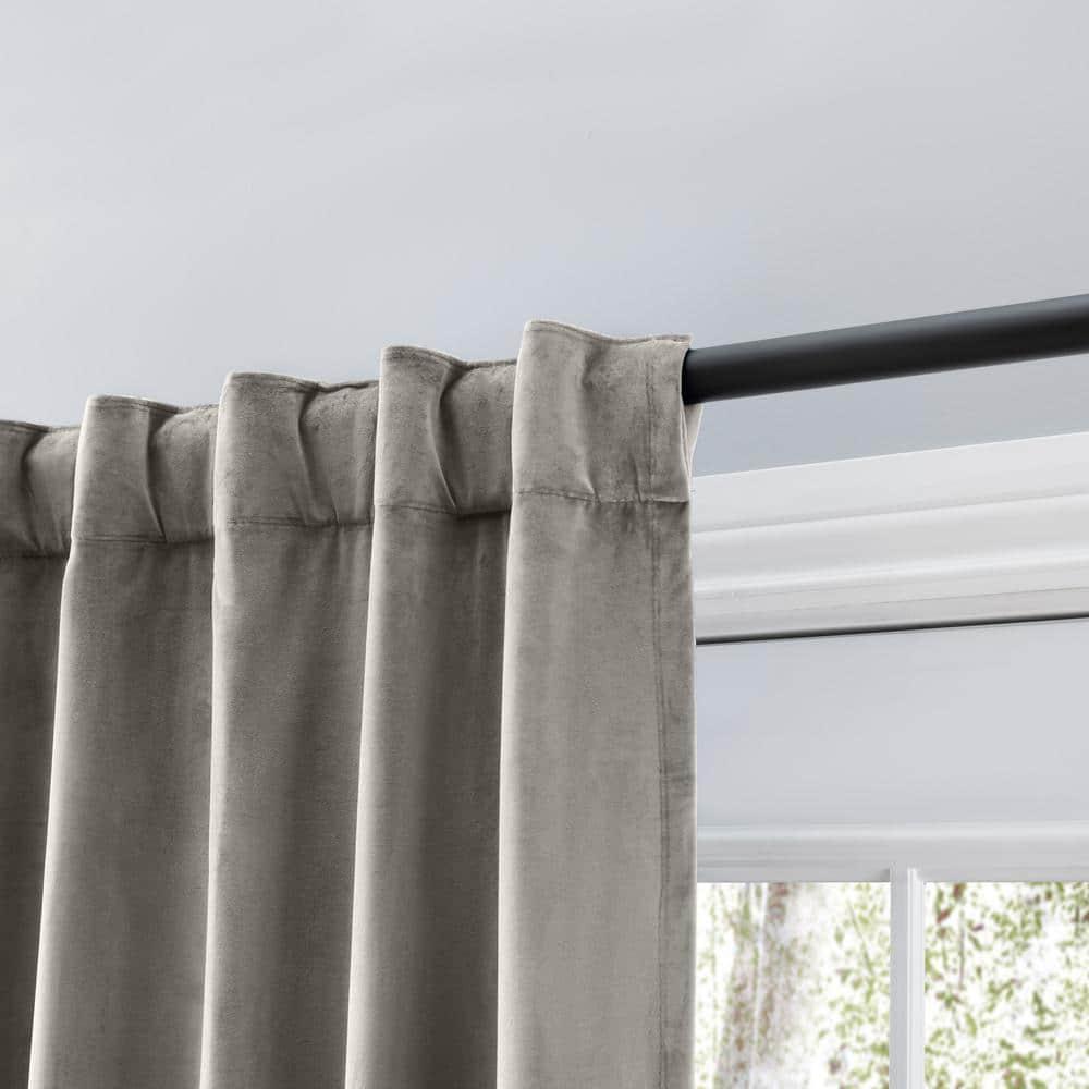 Ricardo Velvet Rod Pocket w/Back Tabs Panel w/Blackout Lining 50x63 Slate Grey
