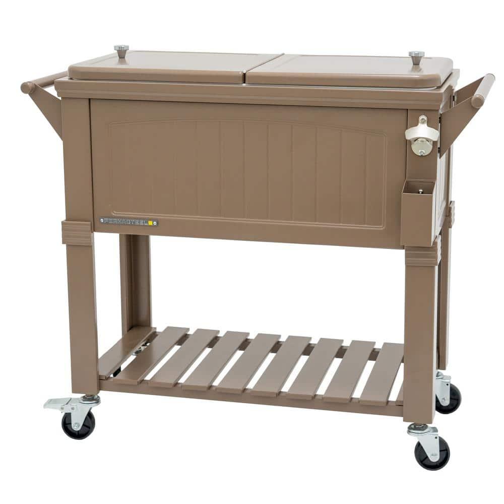 Permasteel 80 Qt. Furniture Style Rolling Patio Cooler