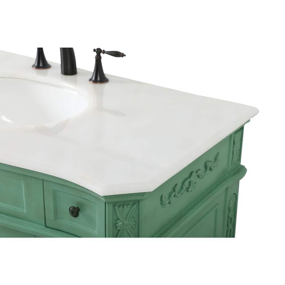 Elegant Decor Danville 42" Solid Wood Single Bathroom Vanity in Vintage Mint