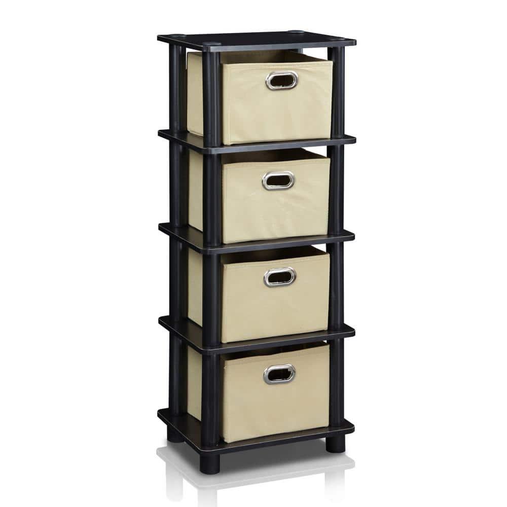 Furinno 5-Tier Multi-Functional Storage Shelves Display Rack Bookcase for Bathroom&Living room&Home office&Kitchen,Espresso