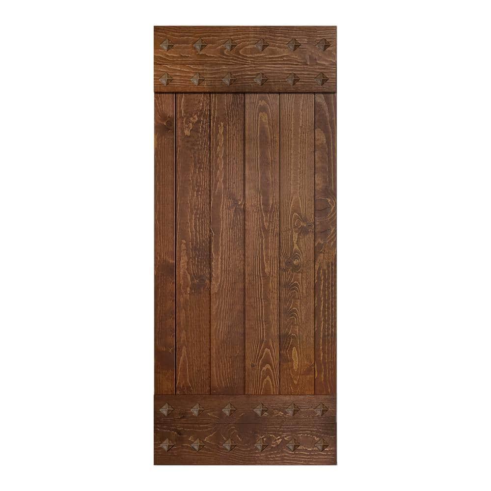 IsLife 84'' Solid Wood Paneled Matte without Installation Hardware Kit Barn Door