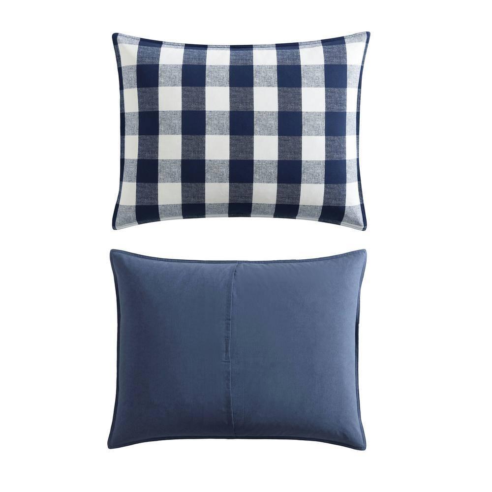 Eddie Bauer Lakehouse Plaid Blue Cotton Duvet Cover Set
