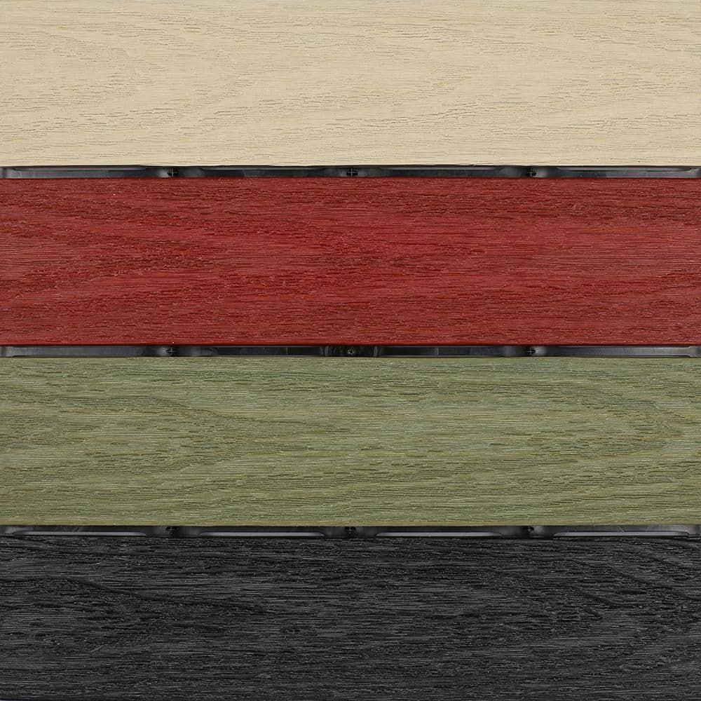 NewTechWood – UltraShield Naturale Deck Tiles for Outdoor Flooring, Weather-Resistant Patio Flooring, Set of 10 1x1-foot Interlocking Deck Tiles, Outdoor Patio Tiles, Rainbow