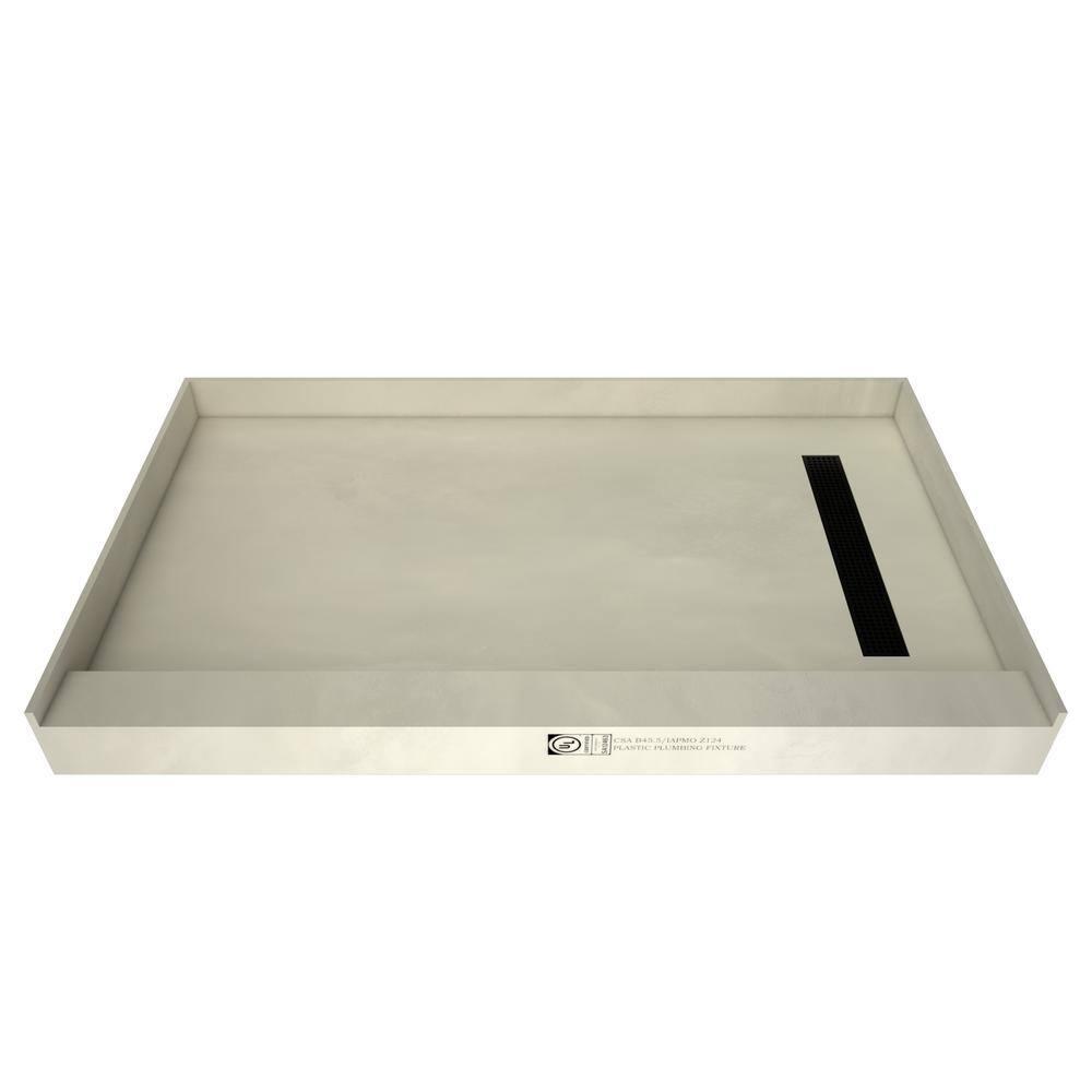 Tile Redi Rt3660r-Rb36-Kit Base'n Bench 72" X 36" Rectangular Shower Base - Grey w/ Matte