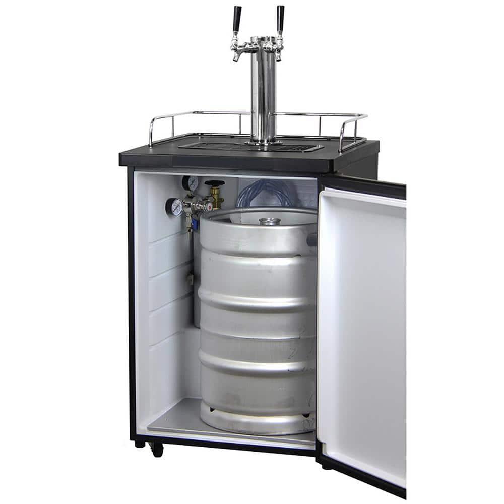 Kegco Kegco 5.6 Cubic Feet Dual Tap Freestanding Kegerator with Adjustable Temperature