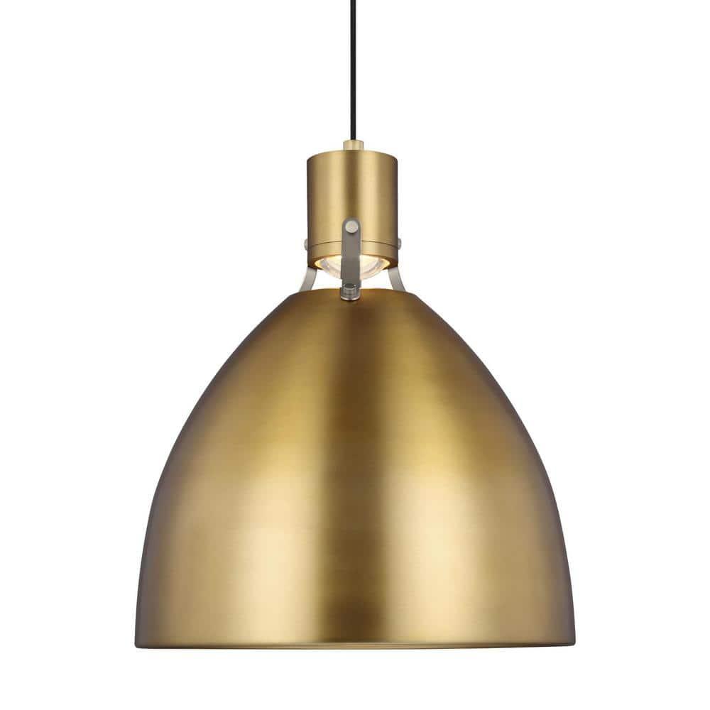 Brynne 19.75" Burnished Brass Minimalist LED Pendant Light