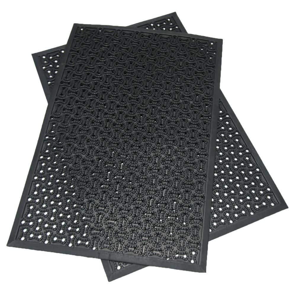 Rubber-Cal, Inc. Rubber-Cal "Dura-Scraper Drainage" Commercial Door Mat - Black