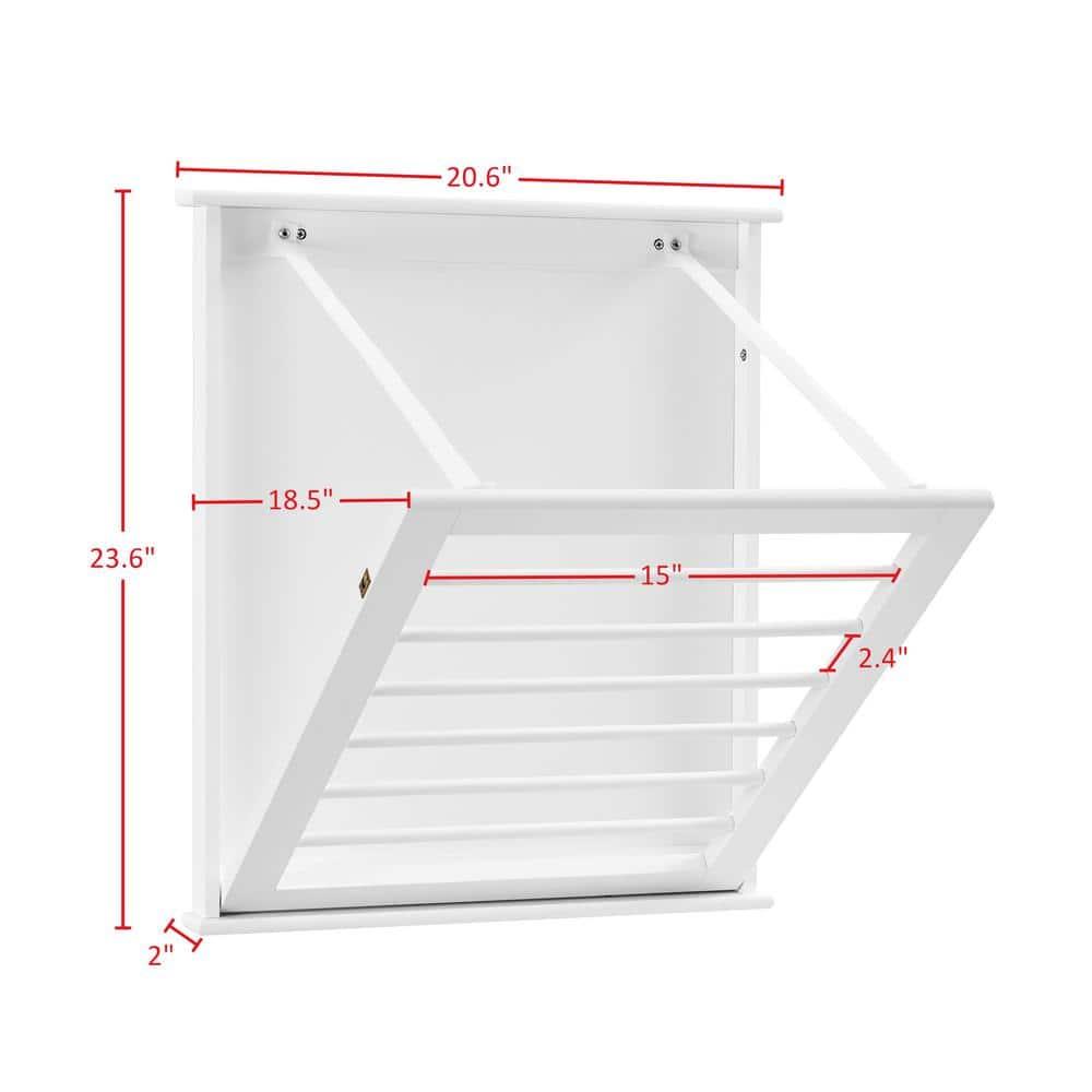 6 Slotted Folding Wall Mounted Laundry Drying Rack White - Danya B.