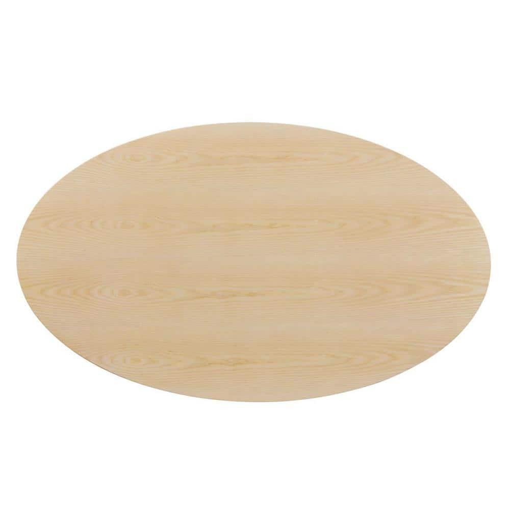 Modway Lippa 60" Oval Wood Grain Dining Table in Black Natural