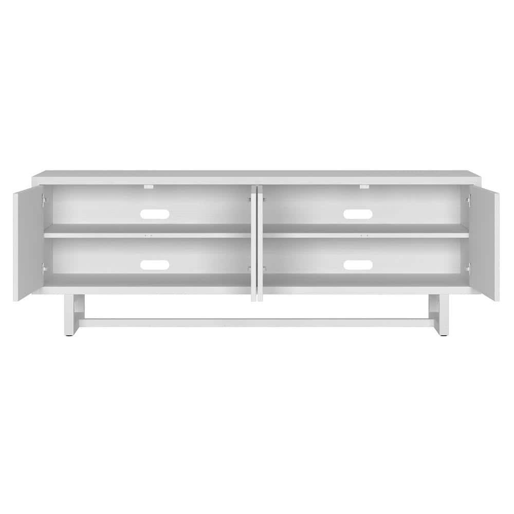 Evelyn&Zoe Cutler Rectangular TV Stand for TV's up to 75", White