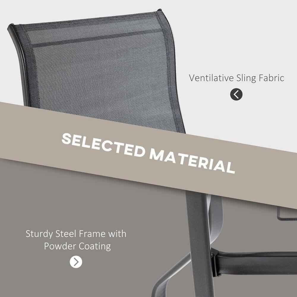 Canora Grey Outsunny Set of 2 Outdoor Swivel Bar Stools with Armrests, Bar Height Patio Chairs with Steel Frame , Brown