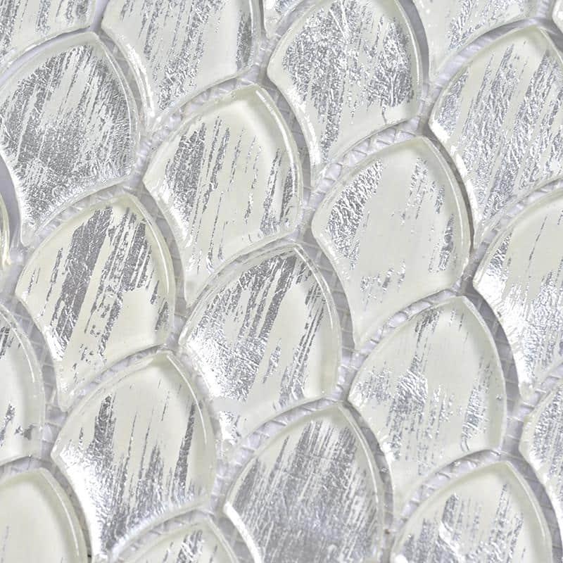Majeste 0.5" x 2" Glass Fish Scale Mosaic Wall & Floor Tile
