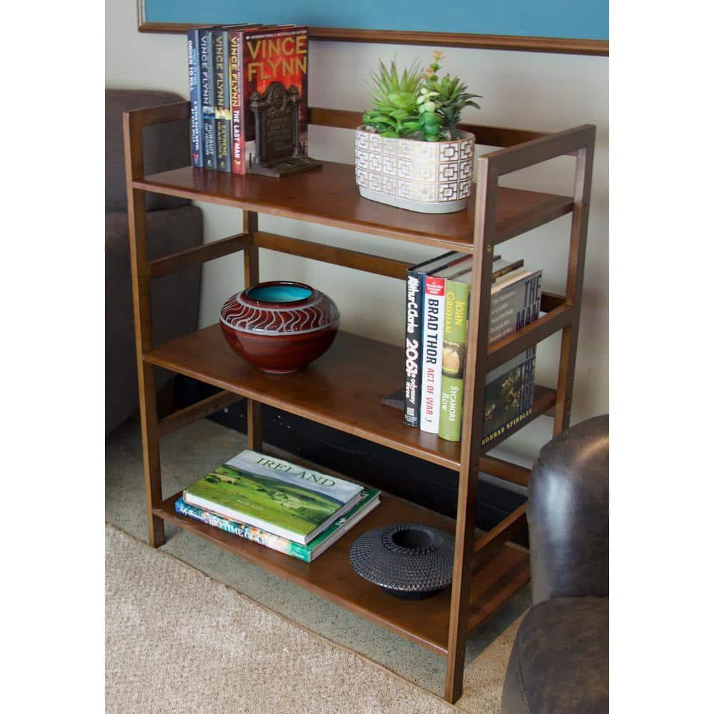 Eccostyle 3-Tier Bamboo Frame Stackable Bookshelf - Caramel