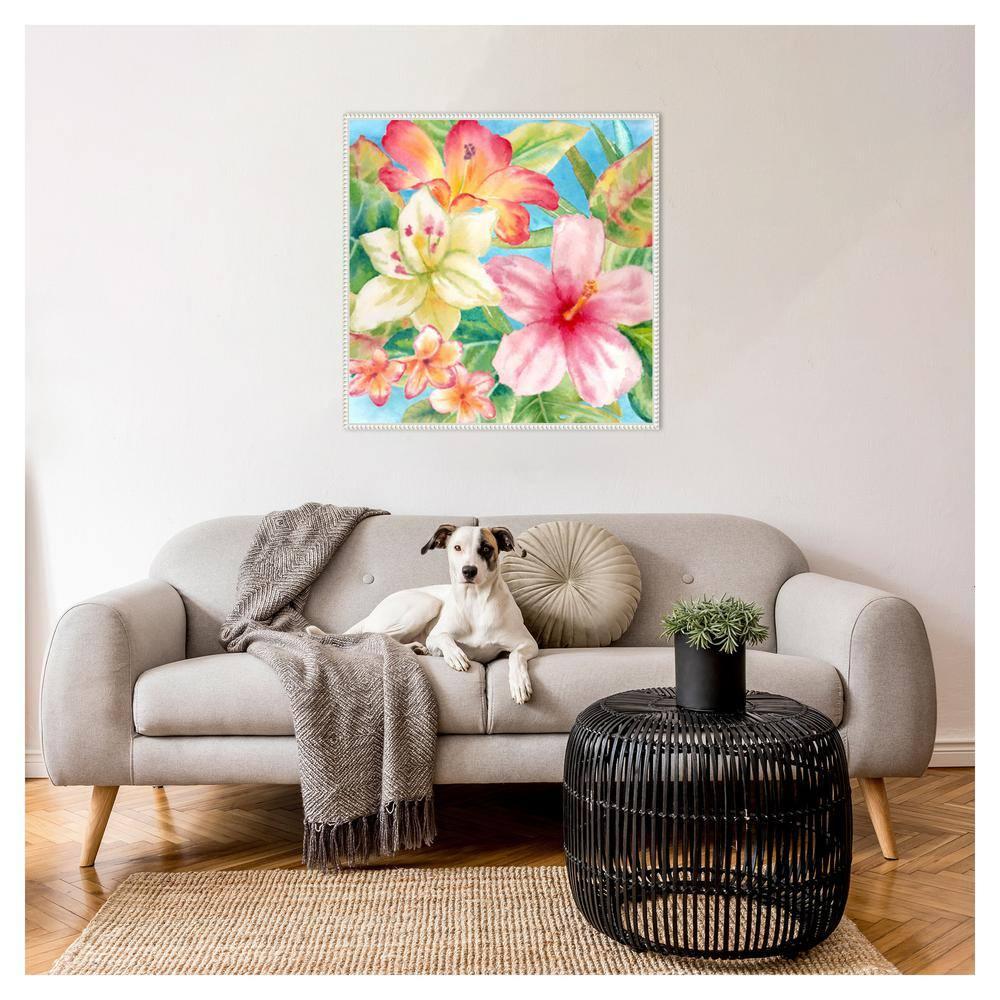Amanti Art 30"x30" Tropical Island Florals by Cynthia Coulter Framed Canvas Wall Art Print