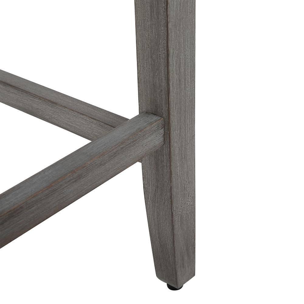 Polytrends Jameson Upholstered Polyester 24" Counter Stool - Gray Legs/ Saddle Seat Antique Gray/Beige Metal Foam Polyester Up to 200 lbs