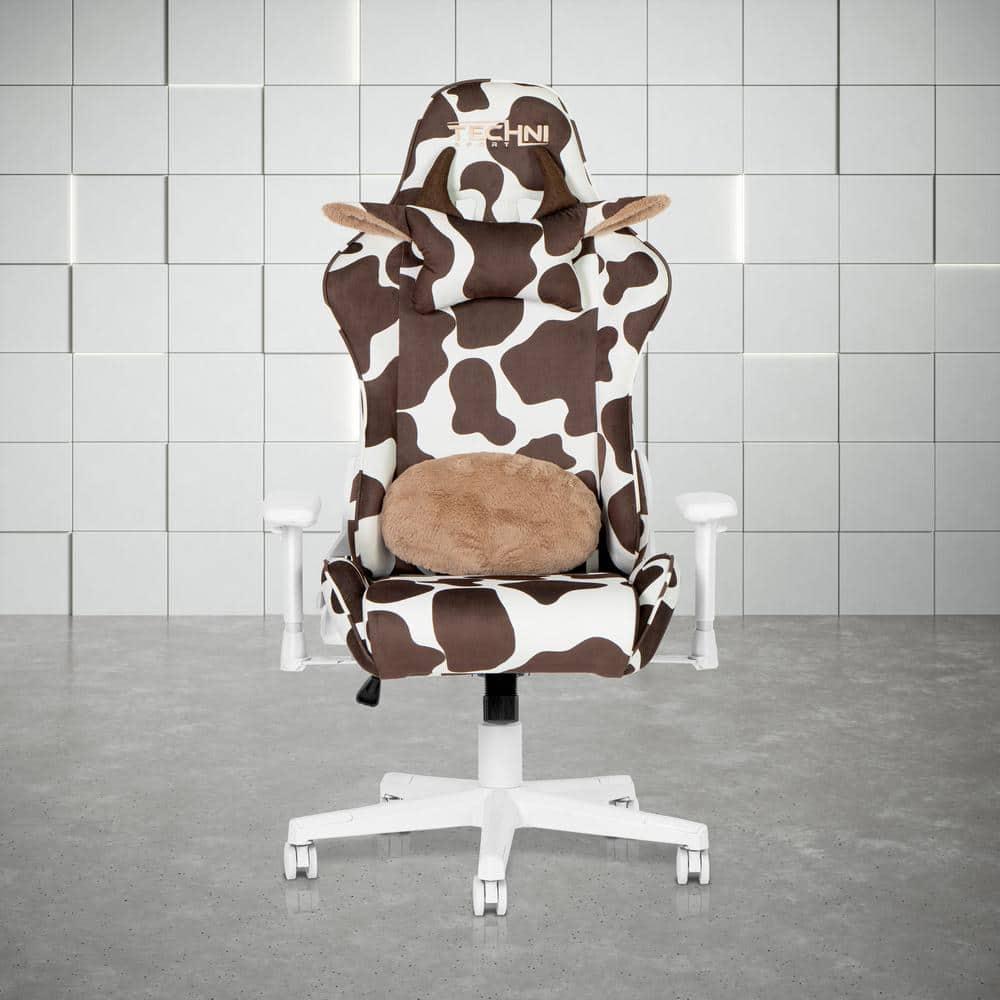 Inbox Zero Inbox Zero TS85 Brown COW Series Gaming Chair