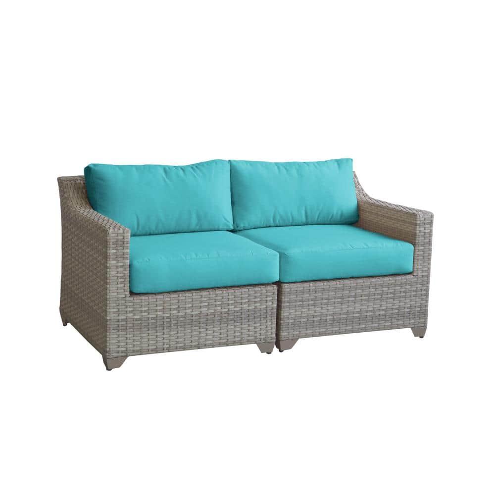 Bannister 64'' Wicker Outdoor Loveseat