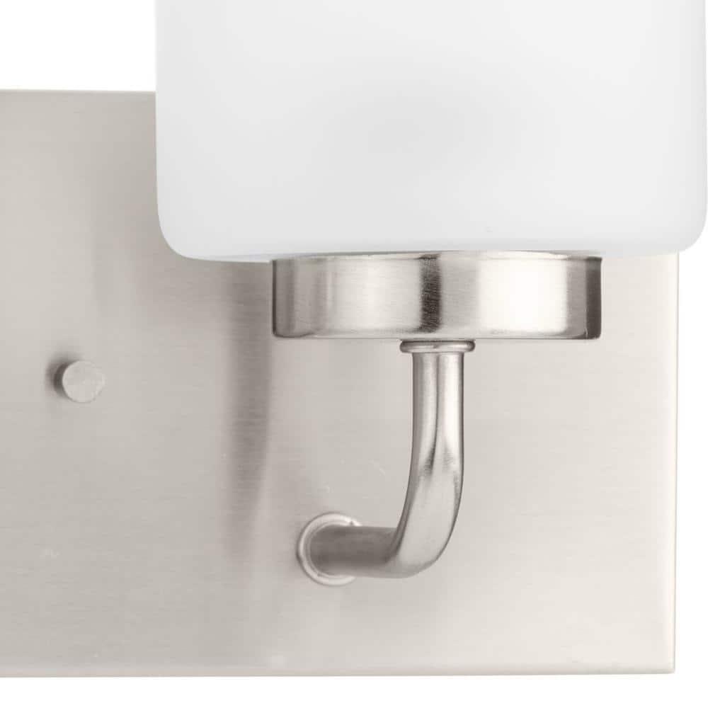 Progress Lighting Merry Collection 2-Light Brushed Nickel Etched Glass Transitional Bath Vanity Light