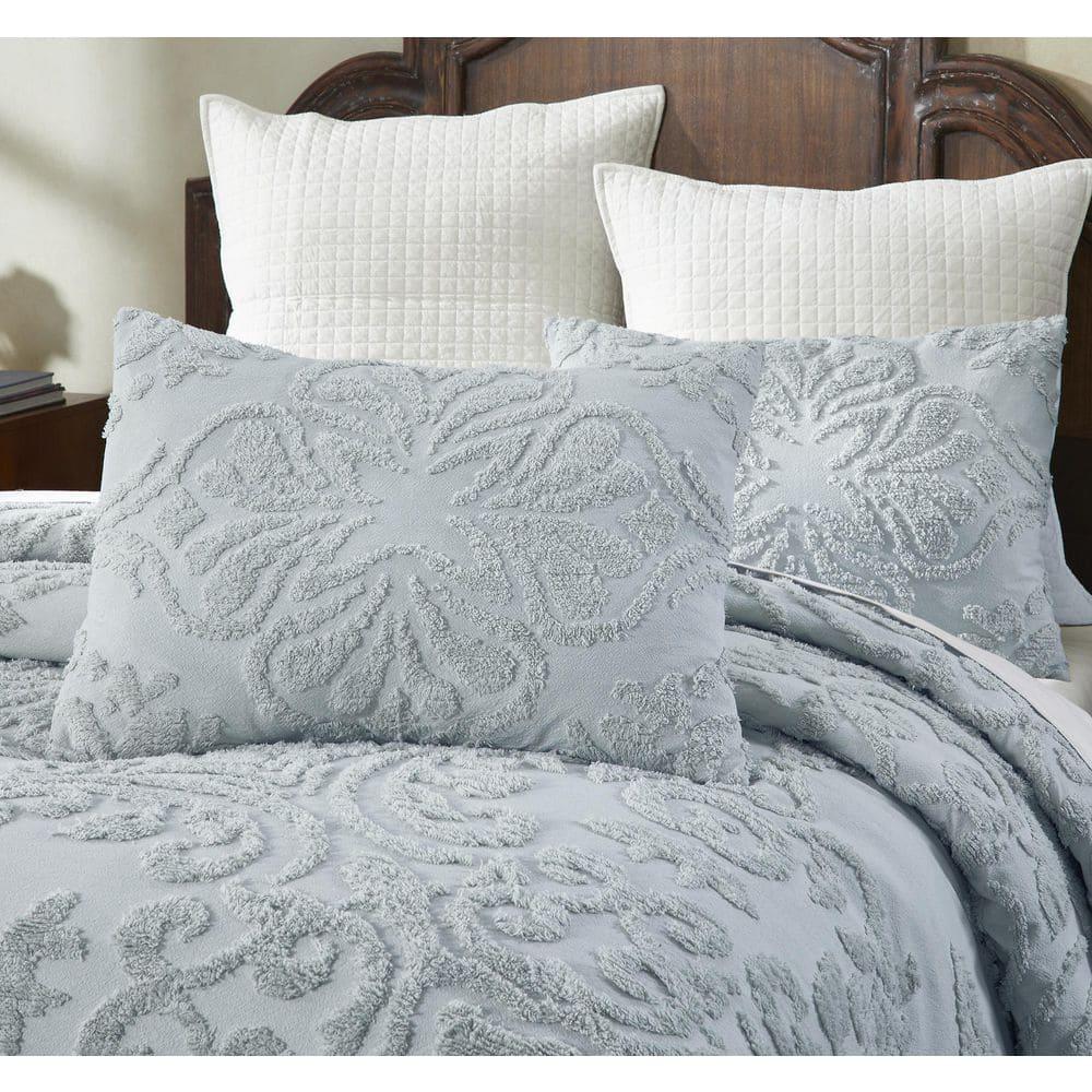 Better Trends Rylee Collection Blue Cotton Tufted Bedspread Set